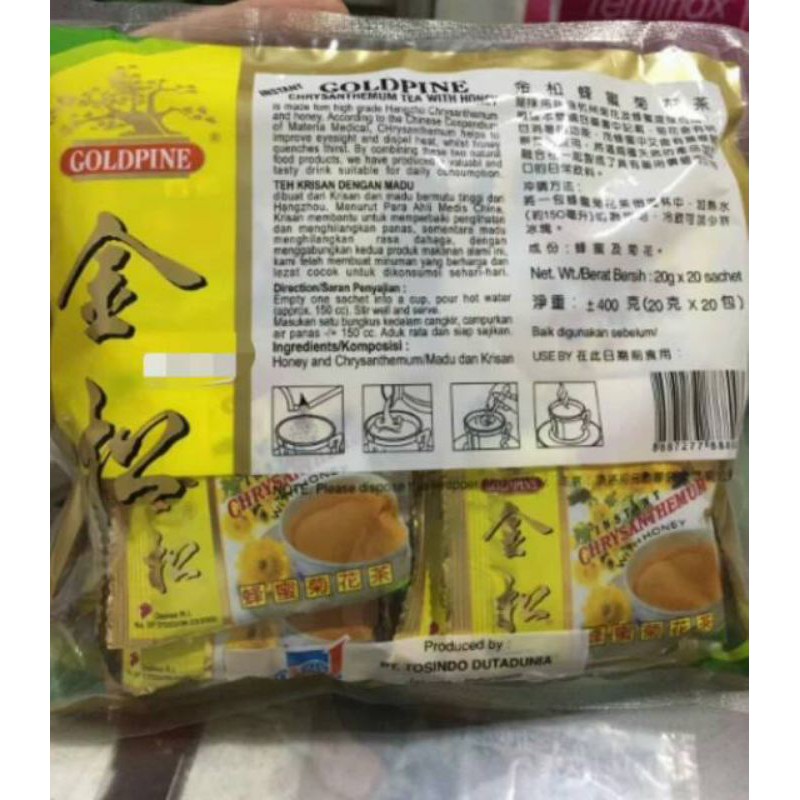 TEH KEMBANG CHRYSANTHEMUM WITH HONEY GOLDPIN 20 SACHET