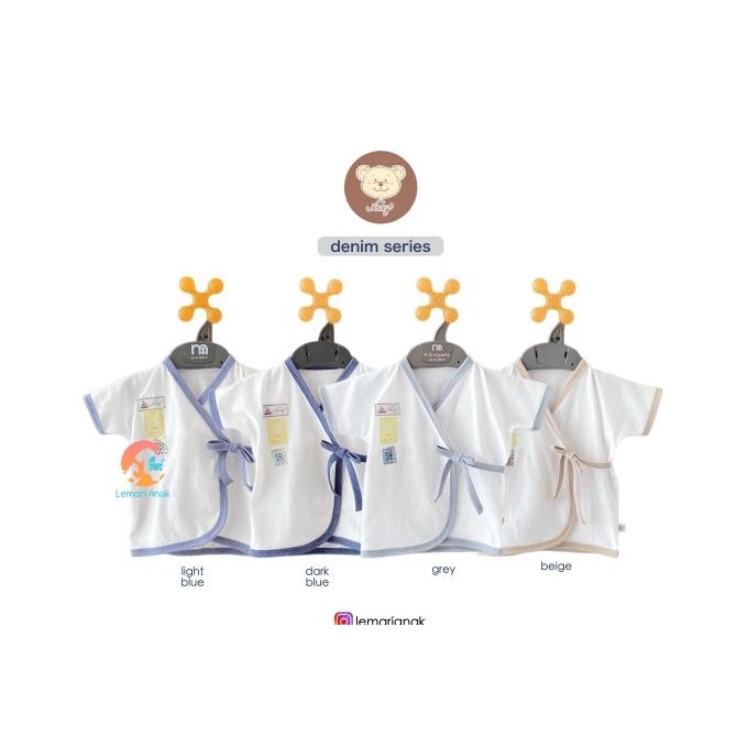 Nary 3Pcs Baju Kimono Pendek Newborn (Denim Series)