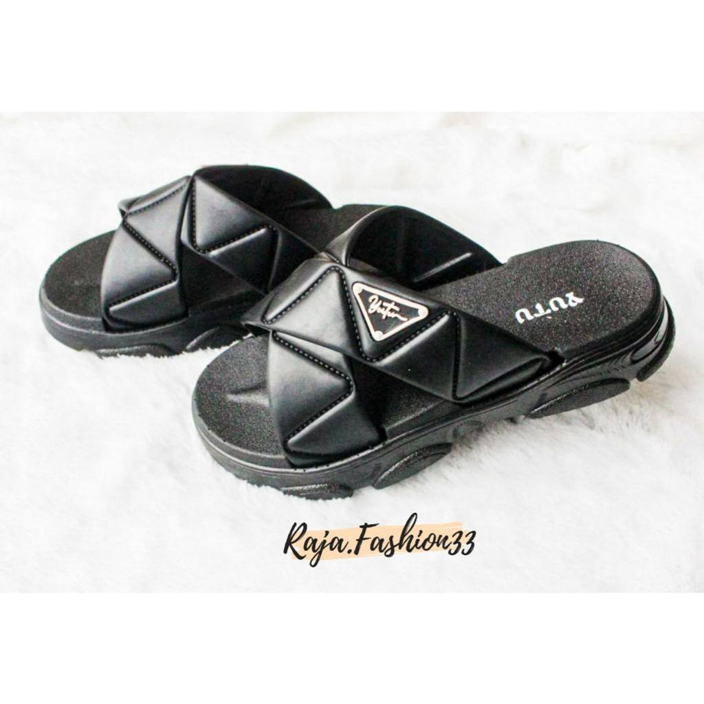 Sandal Tali silang youtu kekinian tebal 3 cm sule korean lentur dan empuk 9102-8