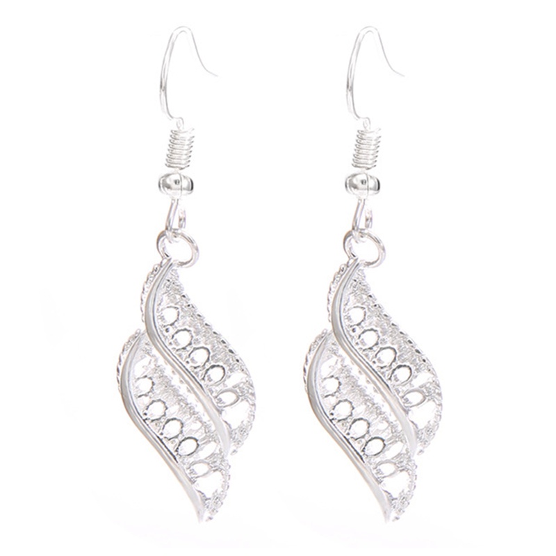 Anting Tusuk Sterling Silver 925 Wanita Bentuk Geometri Hollow Untuk Pesta Tunangan / Nikah