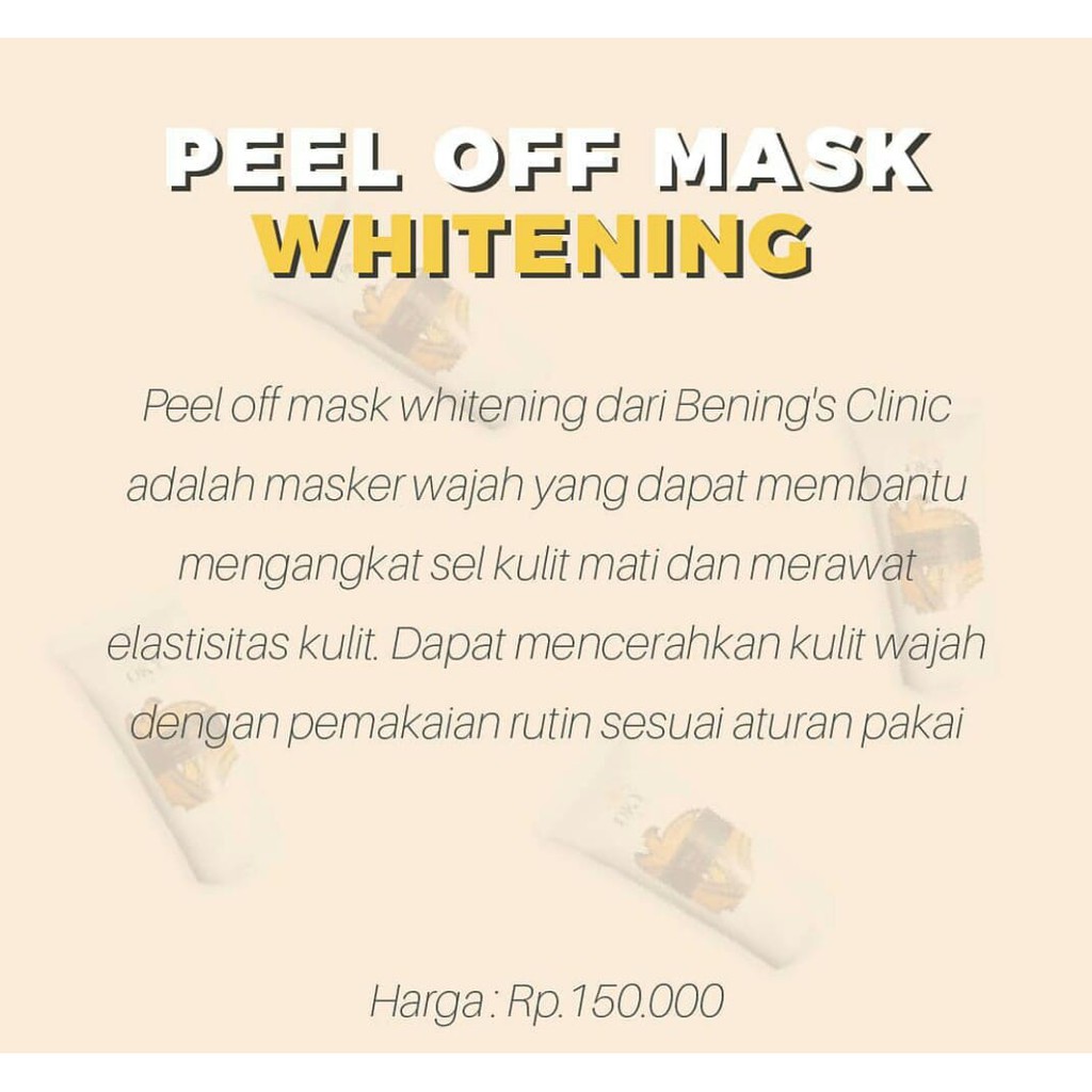 Bening's Peel Off Mask Whitening | Masker Peel Off Pencerah