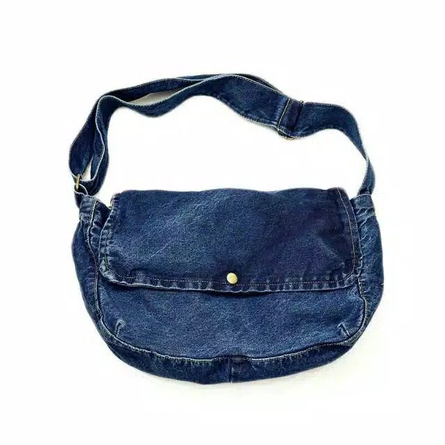 BP Denim Sling Messenger Bag Tas Selempang Postman Unisex Pria Wanita Jeans Vintage Crossbody Ori