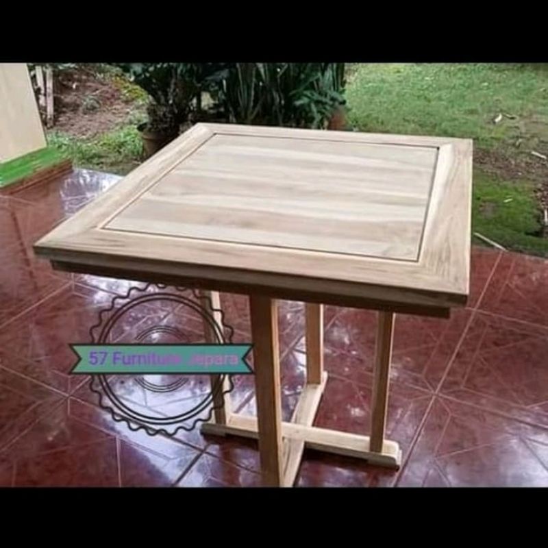 Meja Makan Cafe Jati - Meja Makan Minimalis Kayu Jati Mentahan