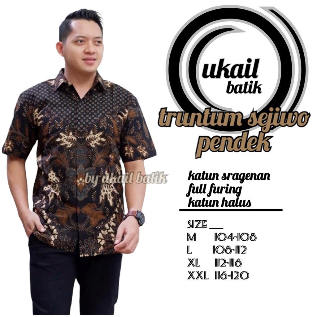 TRUNTUM SEJIWO UKAIL KEMEJA BATIK PRIA SOLO LENGAN PENDEK LAPIS FURING ATASAN PREMIUM MODERN  ALDIANSYAH SEKAR JAGAD GADHING ABINAYA IJO WULU ABANG PARKEM SELING NAVY SEJIWO ADINATA COKLAT ABDI SUMEBAR DWI ANGSA MANUK ALAM SALENDRA BIRU PUTRO PEKSI MANUK