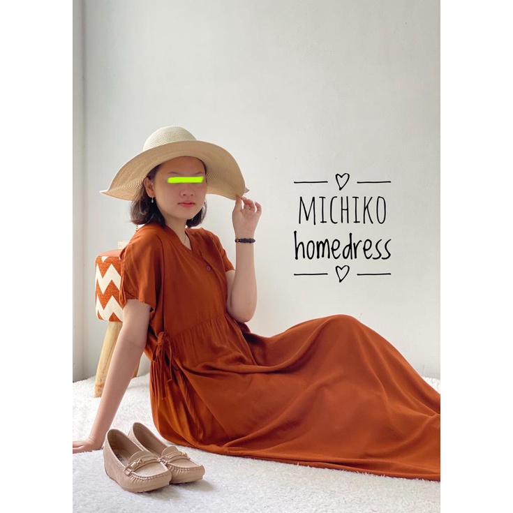 daster kimono rayon premium busui / michiko daster / homeydress / daster jumbo / dress wanita cantik-Teracota