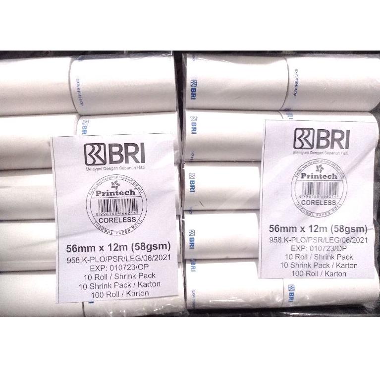 

(F6P1) free bonus thermal logo BRI merk pura/printech harga untuk 1 pack isi 10 pcs //Trend@ready