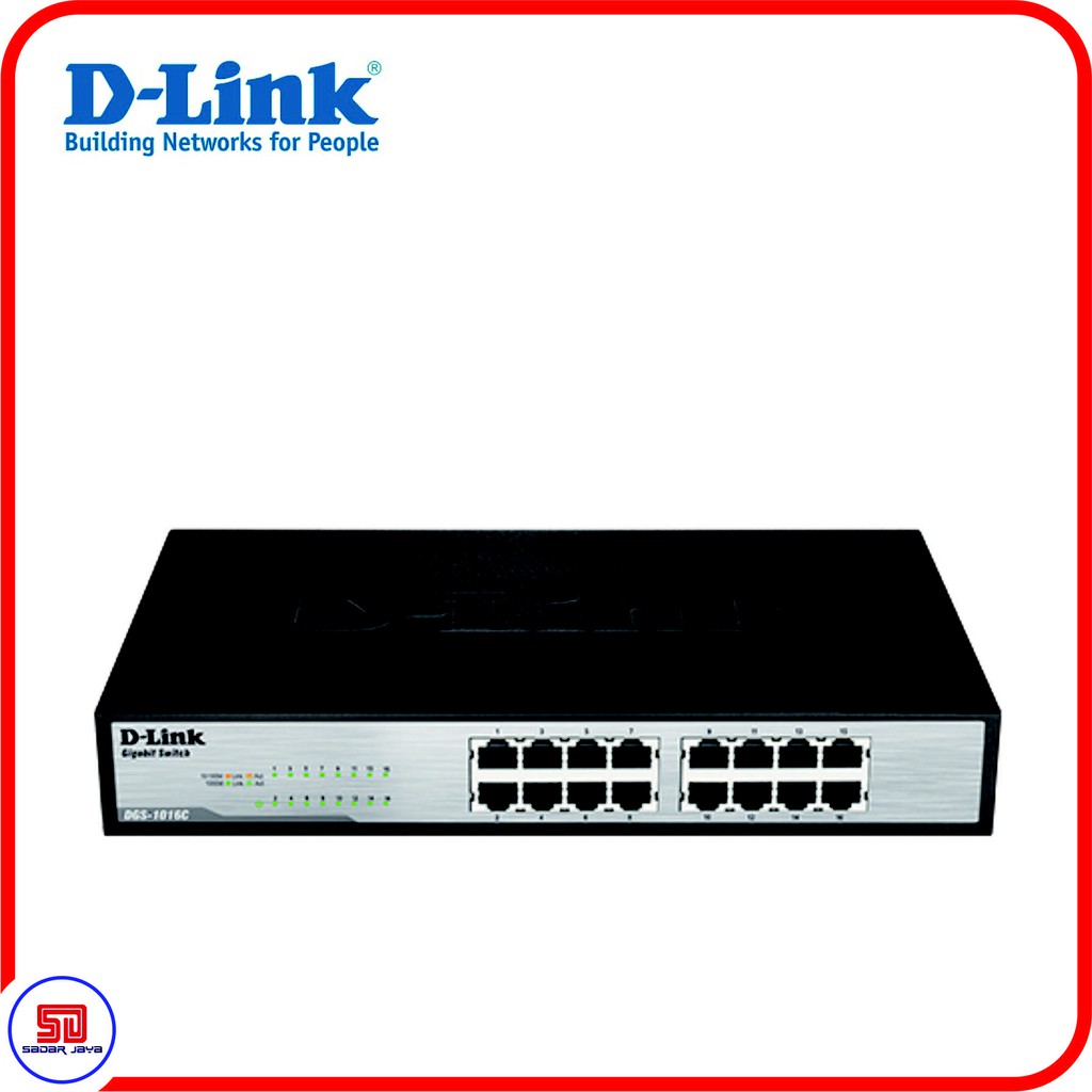 D-Link DGS-1016C/D Ethernet Desktop Switch 16-Port 10/100/1000 Mbps - Metal Casing