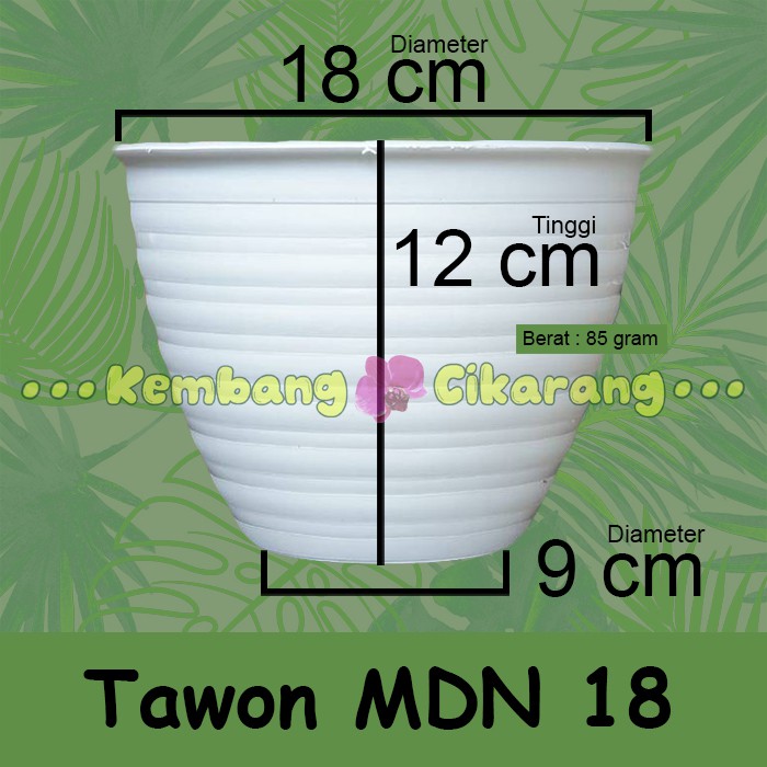 ST 18 PUTIH (18cm) pot bunga model tawon super tawon ukuran 18 dengan alas atau tanpa alas