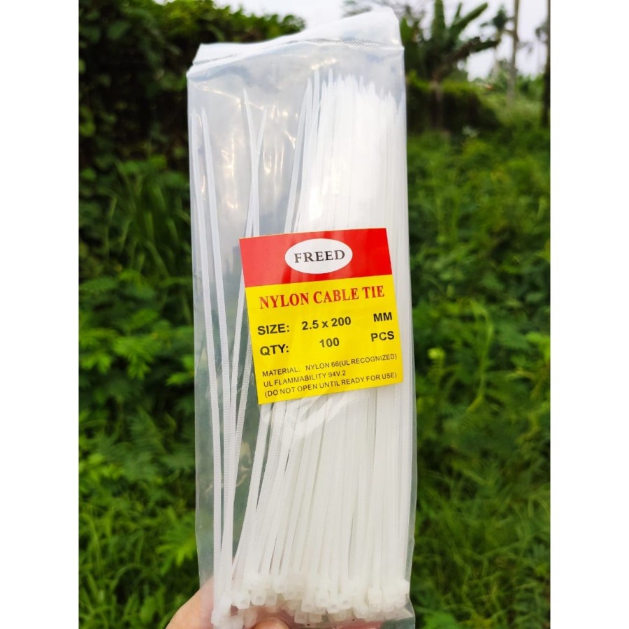 

kabel ties Cable tie Klip 2.5x200mm isi 100Pcs warna hitam atau putih