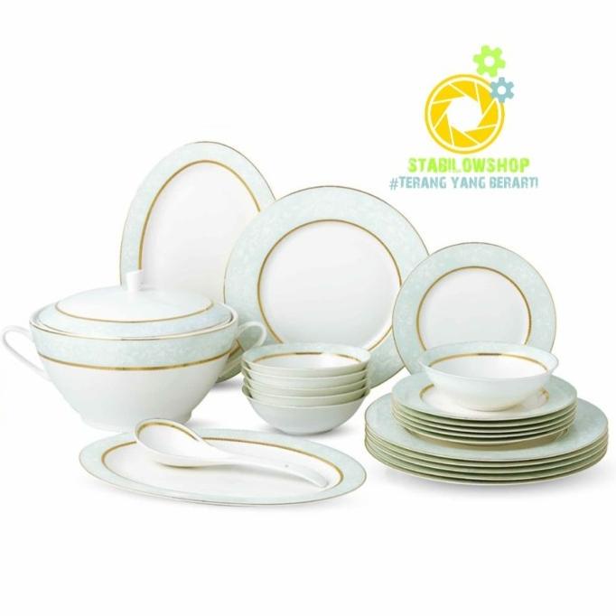 <<<<<] Delicia piring bone cina / dinner Set 23 Pcs Perlengkapan Makan