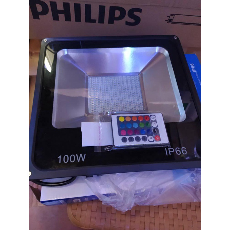 lampu sorot tembak 200 watt rgb / 100w warna warni