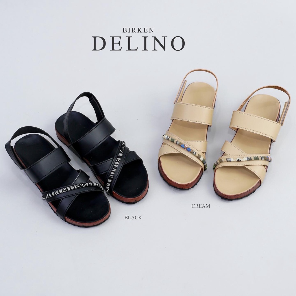 bondshop02 - SANDAL BINTIL BIRKEN D-ELYNO / SANDAL SANTAI WANITA