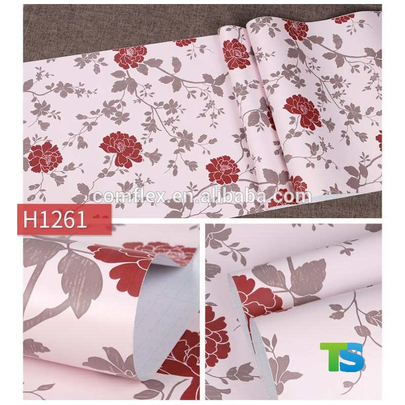 WALPAPER STICKER MAWAR MERAH / ROSE WALLPAPER DINDING