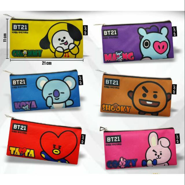 

Pencil case resleting Bt21 lucu