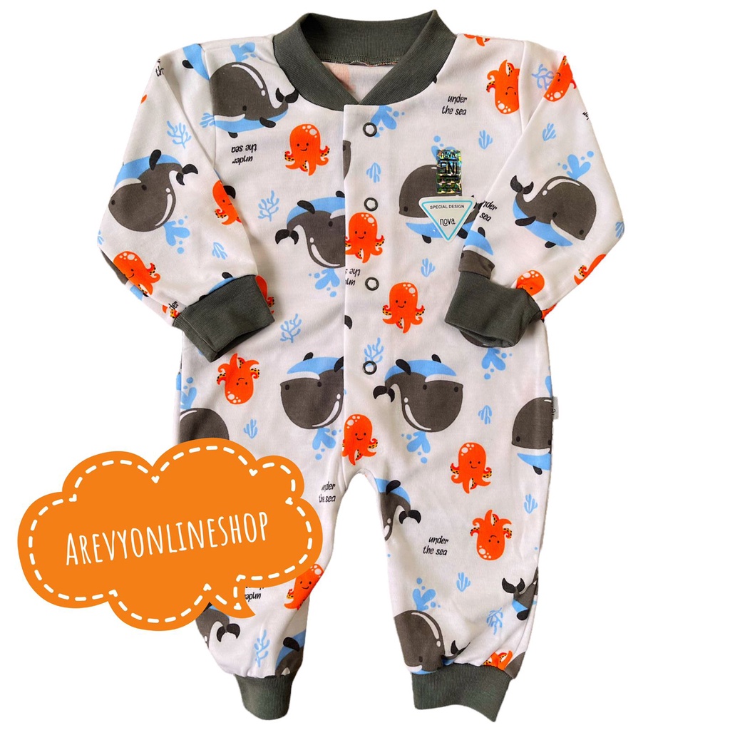 Nova Sleepsuit Baju Kodok Bayi Jumper Panjang Baby Newborn SNI Kado Bayi Sub Marine Edition