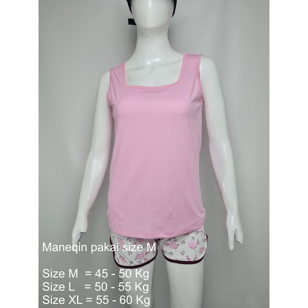 Singlet - Tank Top Wanita Katun Casual Pink