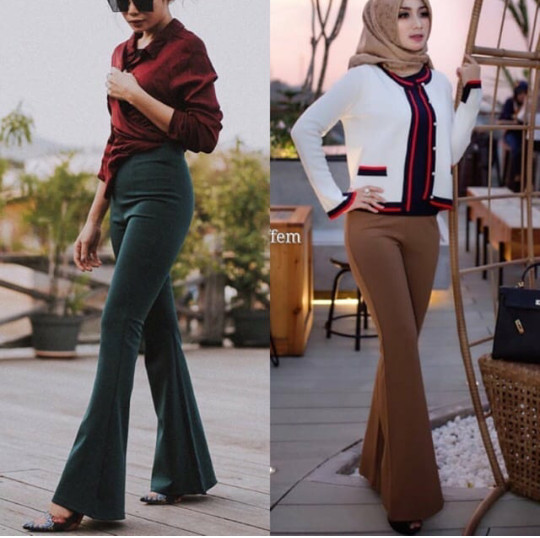 Cutbray pants Celana Wanita Fashion - Hijau botol
