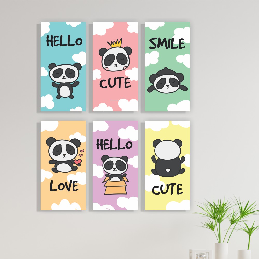 Hiasan Dinding Dekorasi Wall Decor Cute Panda Lucu 15x30 cm CP1
