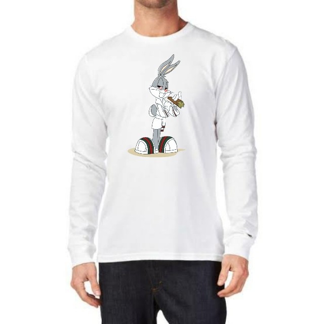 KAOS BAJU LENGAN PANJANG FASHION PRIA GUCCI BUGS BUNNY COMBED 30S/COD