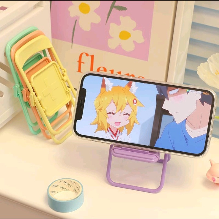 Dudukan Hp Bentuk Kursi Stand Holder Handphone Bentuk Kursi - Standing HP Portable Dudukan Ponsel Bentuk Lucu Bisa Dilipat