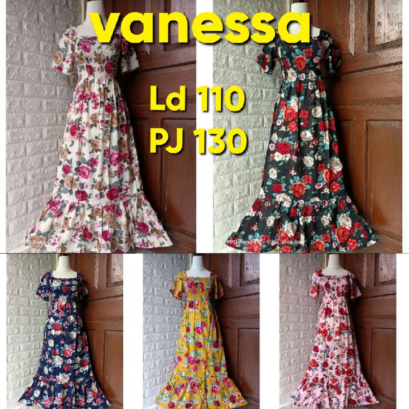 VANESSA REMPEL JUMBO LD 110 DRESS KERUT DADA PANJANG 130 SEMATA KAKI ( BELI 5@ 51000 )