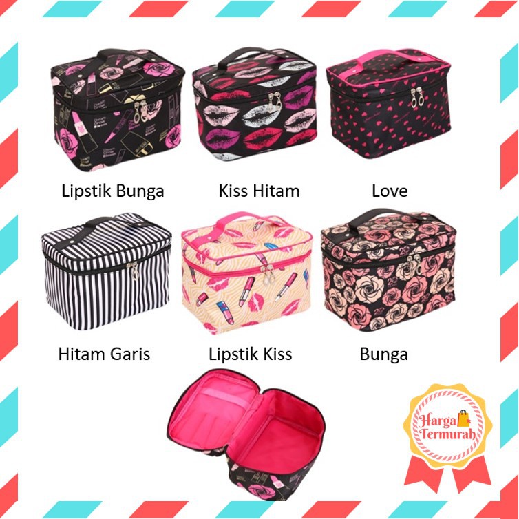 Harga Termurah - K502 (UK BESAR) Tas Kosmetik Motif / Tas Multi Fungsi / Bag Travel Make up / Tas