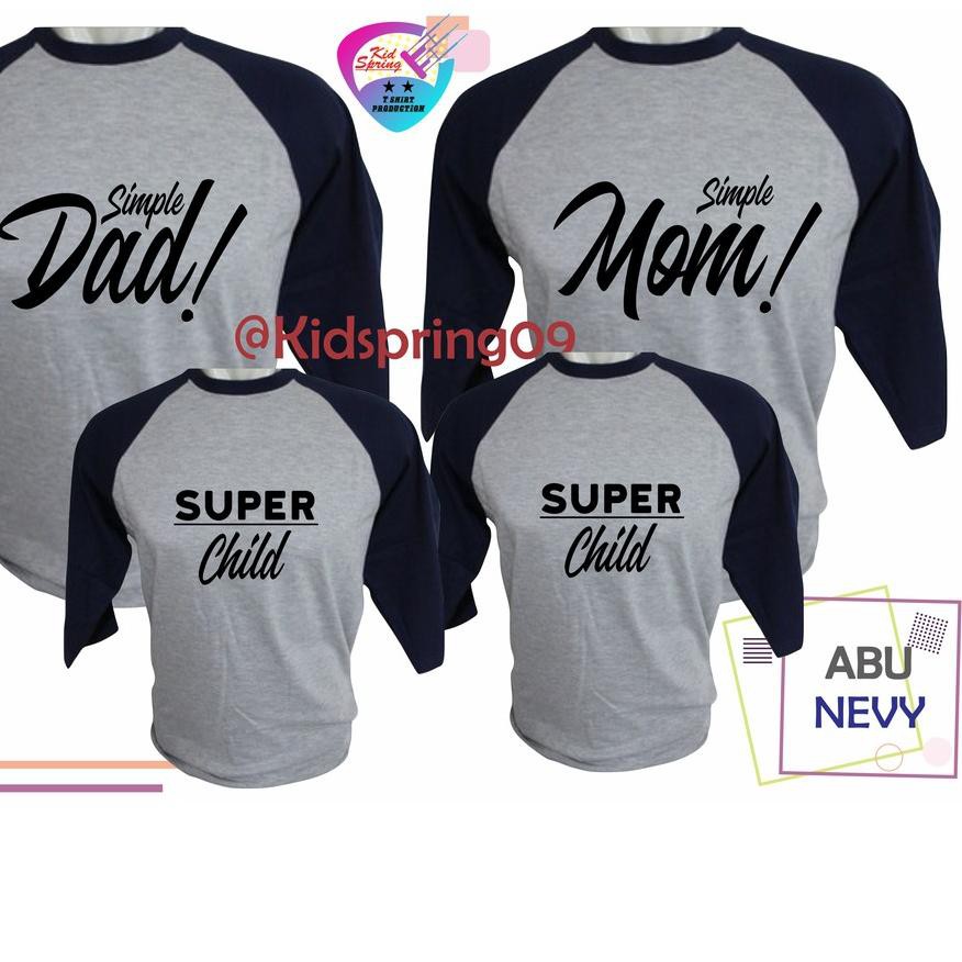 _ Spesial order T99 BAJU Couple Raglan Keluarga Family Kembaran Samaan Anak Ayah Ibu Kaos Couple Si