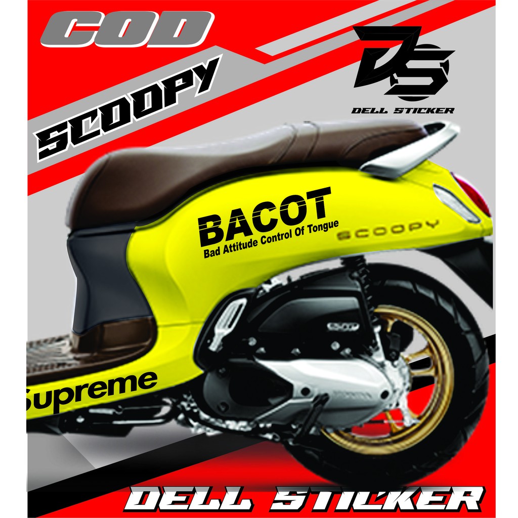 Stiker Scoopy BACOT SUPREME / Sticker scoopy / Striping scoopy / cutting sticker