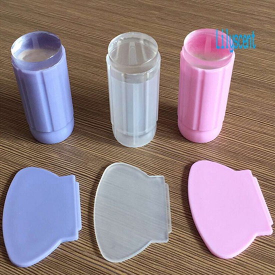 Lily Set Stempel Jelly Transparan + Scraper Untuk Nail Art / Manicure