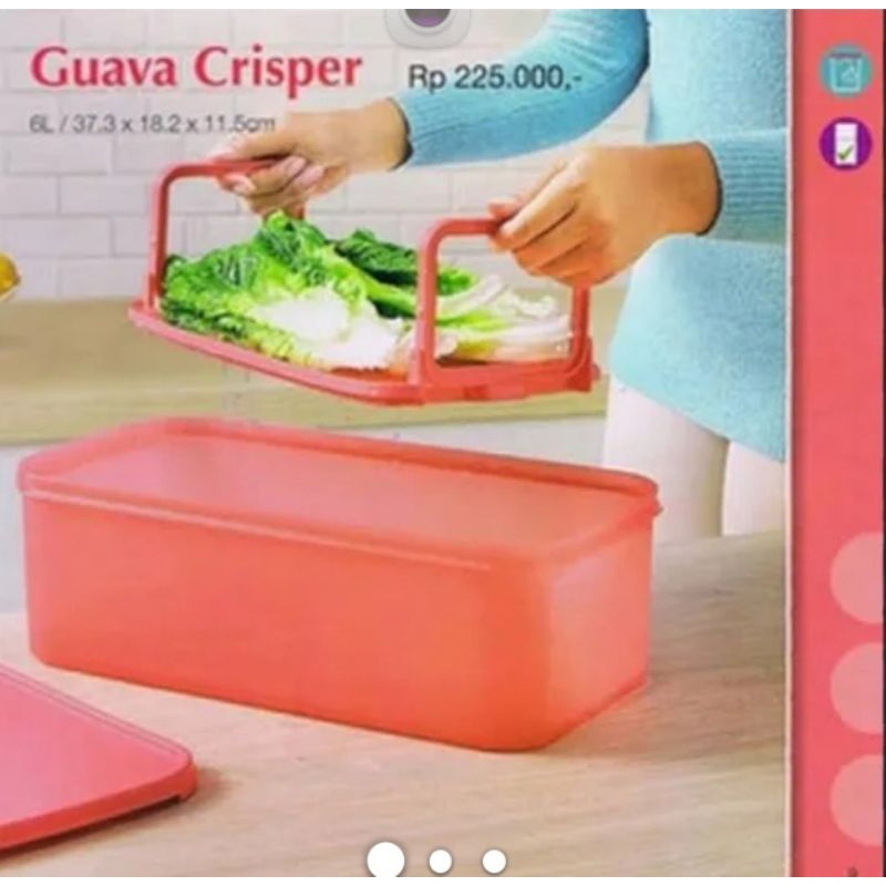 Tupperware Original - Guava Crisper 6 L - Wadah Mencuci Meniriskan dan Menyimpan Sayuran Buah - Temp