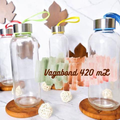 VAGABOND GLASS WATER BOTTLE 450 ML / BOTOL MINUM KACA RAMAH LINGKUNGAN