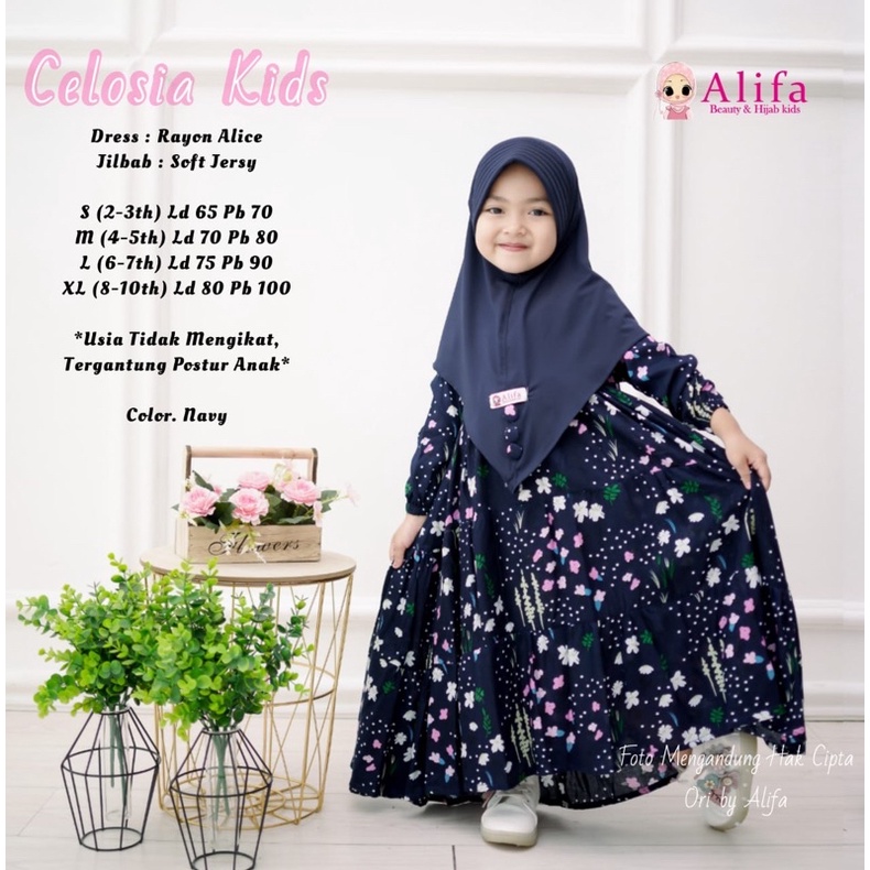 CELOSIA DRESS KIDS by Alifa /Fashion wanita /baju lebaran 2022