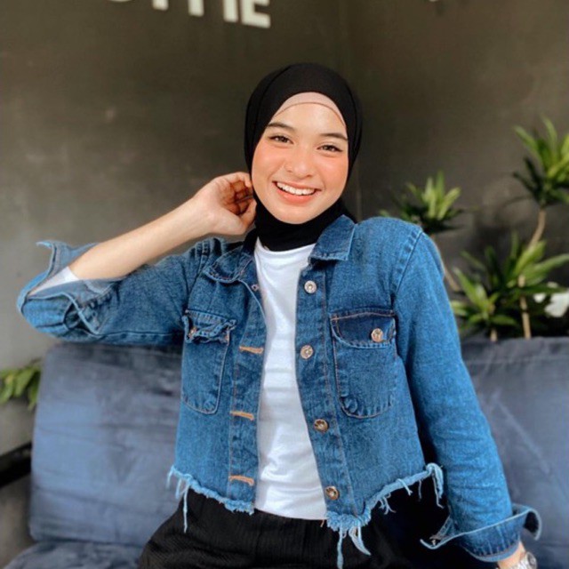 jaket jeans Crop / Jaket jeans Riped