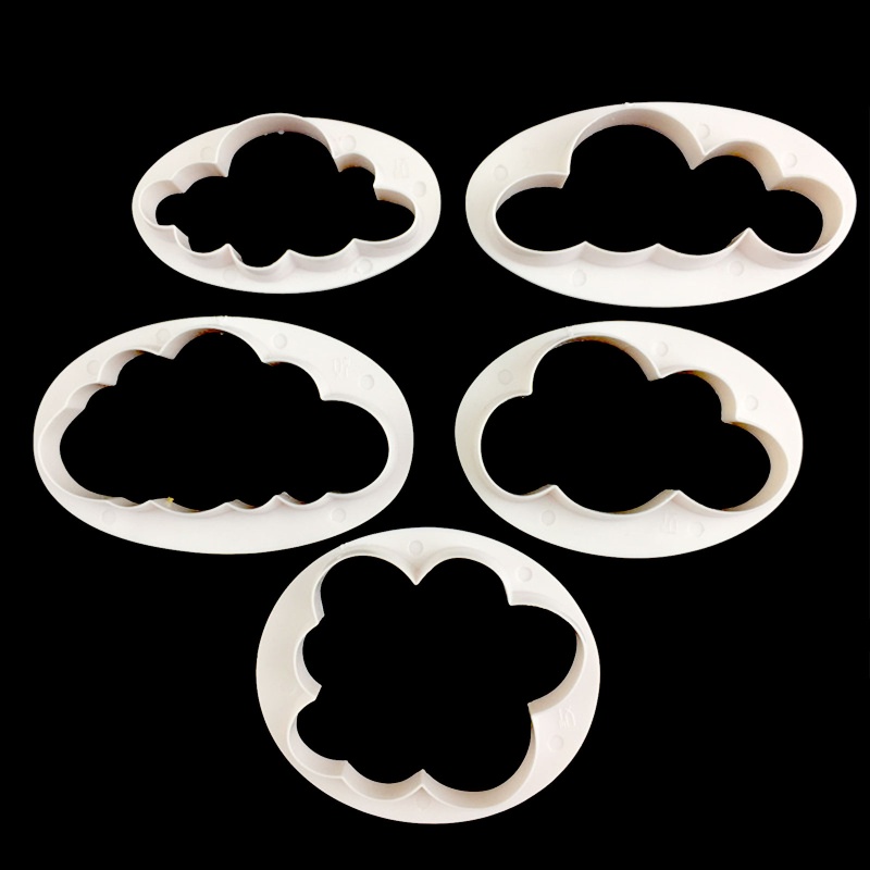 5 Pcs Cetakan Kue Bentuk Awan Bahan Plastik
