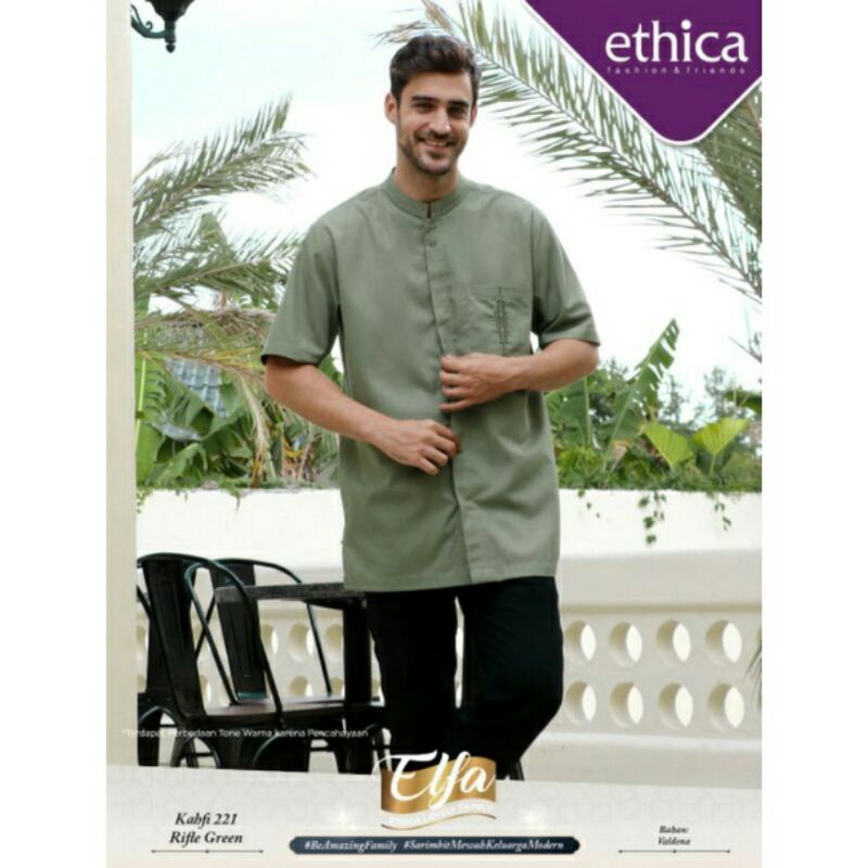 ethica Kahfi 221  green Koko ethica original Koko pria Koko lengan pendek Koko terbaru