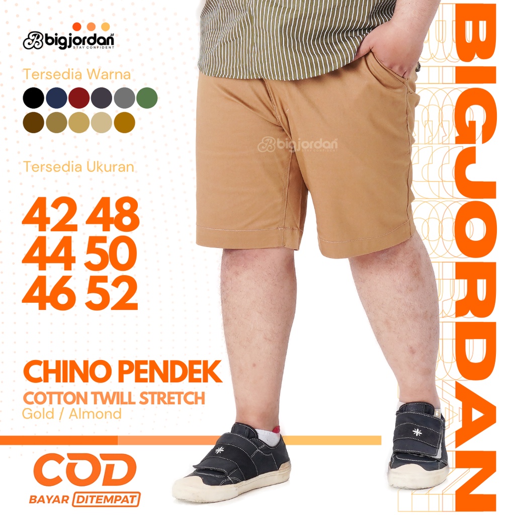 celana pendek santai pria big size 50 48 46 44 42 celana chino pendek  jumbo original BIG JORDAN