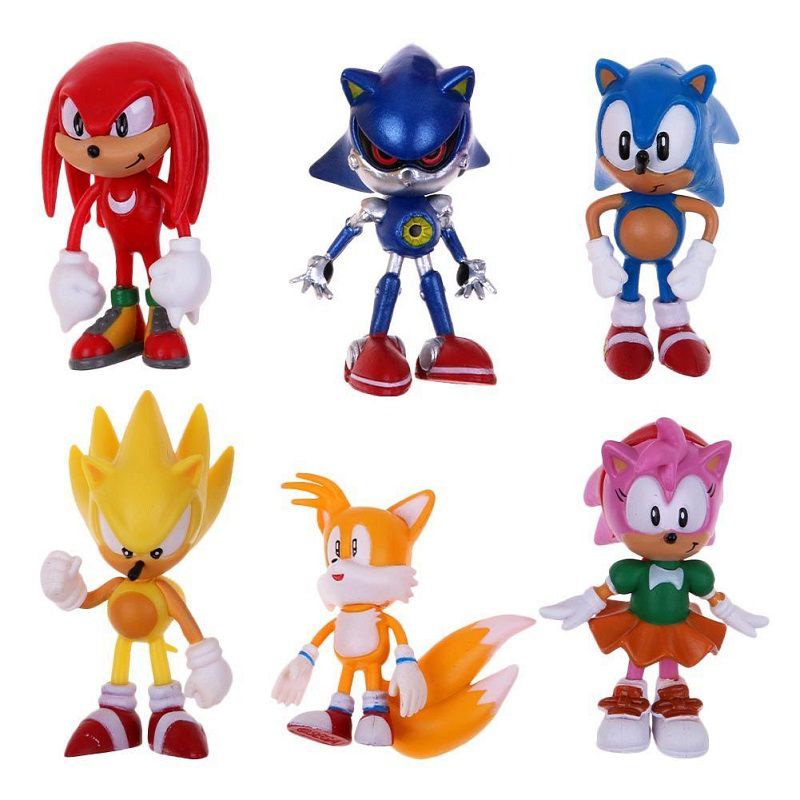 【In stock】Cute Sonic the Hedgehog Game Action Figures Kid Toy Gift 6pcs/Set