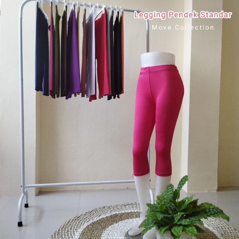 Legging Pendek 7/8 di bawah lutut spandek Jersey