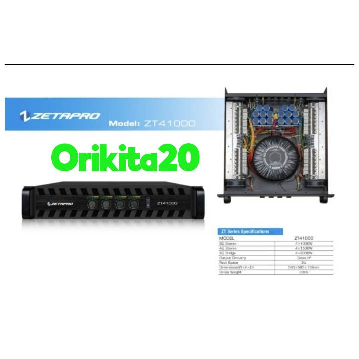 Power Amplifier Zetapro ZT41000 ZT 41000 ZT-41000 Class H