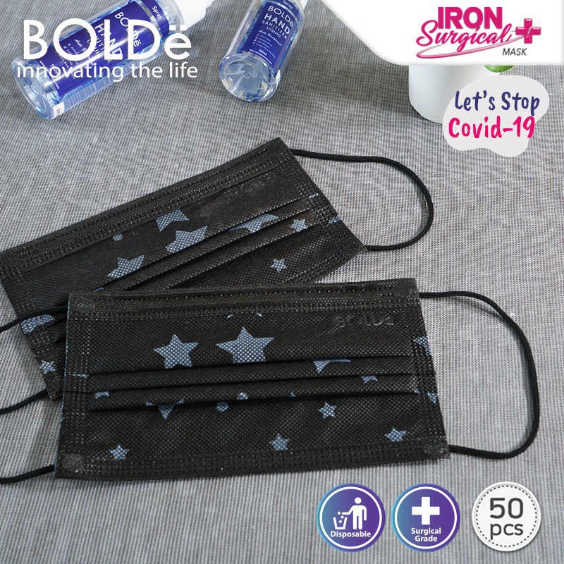 BOLDe Iron Mask Masker 3ply isi 50pcs/Box KEMENKES RI