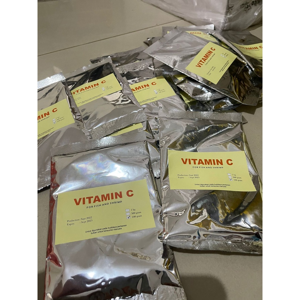 VITAMIN C UNTUK IKAN DAN UDANG / VITAMIN C IKAN 100GRAM
