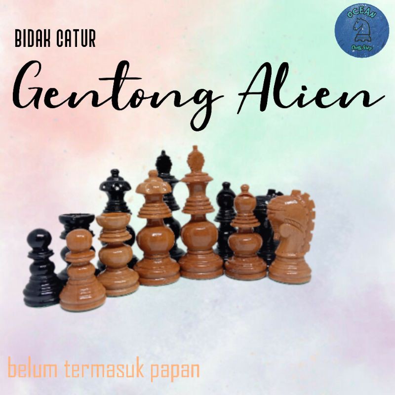 Bidak Catur Kayu Sawo model Gentong Alien