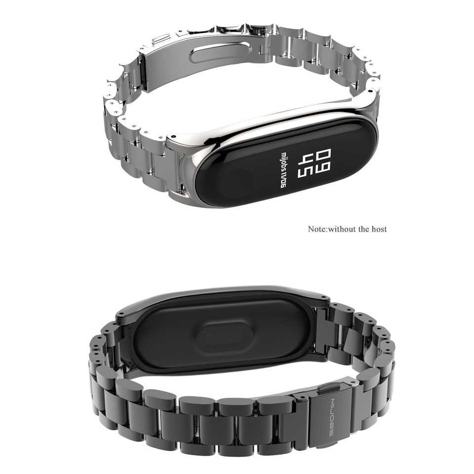 Mijobs Strap Watchband Stainless Steel for Xiaomi Mi Band 3 Setrap Jam Tangan Pintar Murah Keren