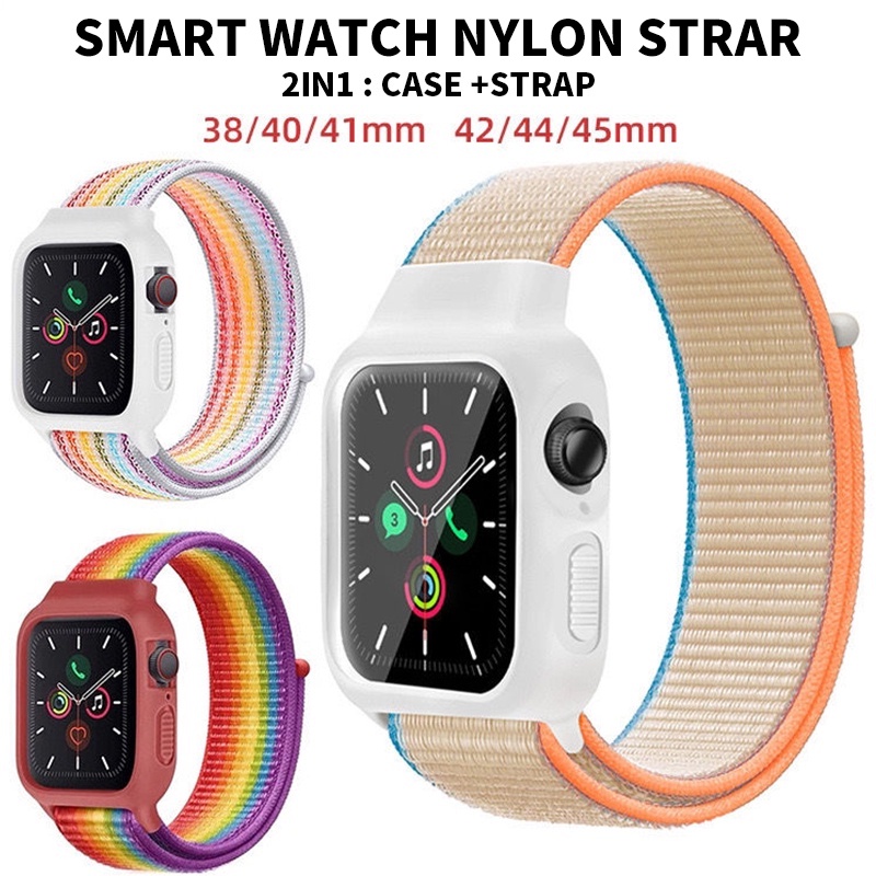 2 in 1 Nylon Strap 38/40/41mm I 42/44/45mm for Smart watch  Nylon Replacement Strap