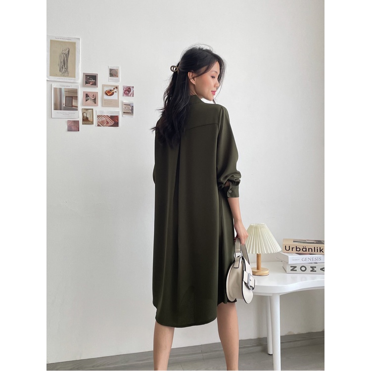 Kadaka D-0206 Midi Dress Kancing Wanita Long Outer Crepe Premium