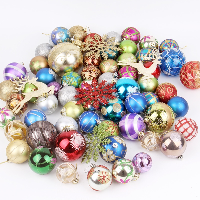 1 Box Bright And Matte Christmas Balls Hanging Ornaments For Xmas Tree Home Decor