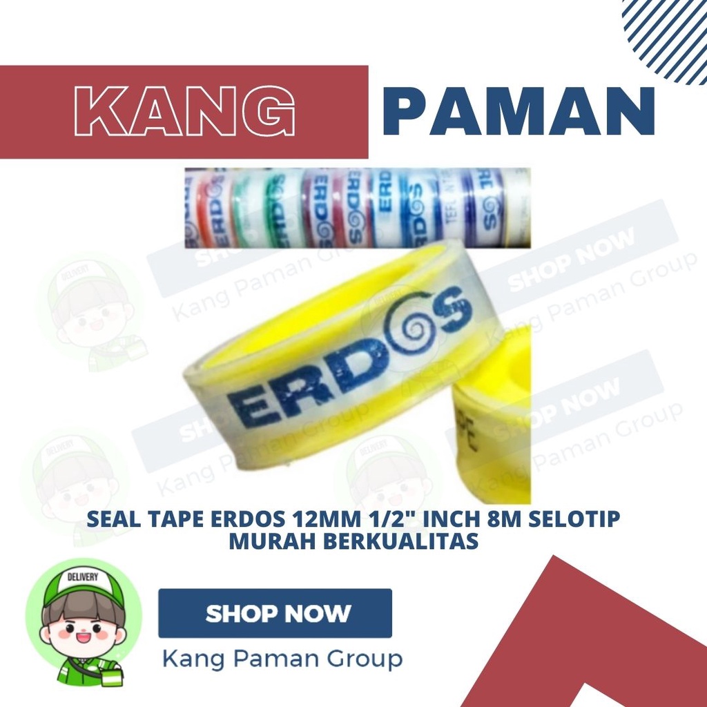Seal Tape Erdos 12mm 1/2" Inch 8m Selotip Murah Berkualitas