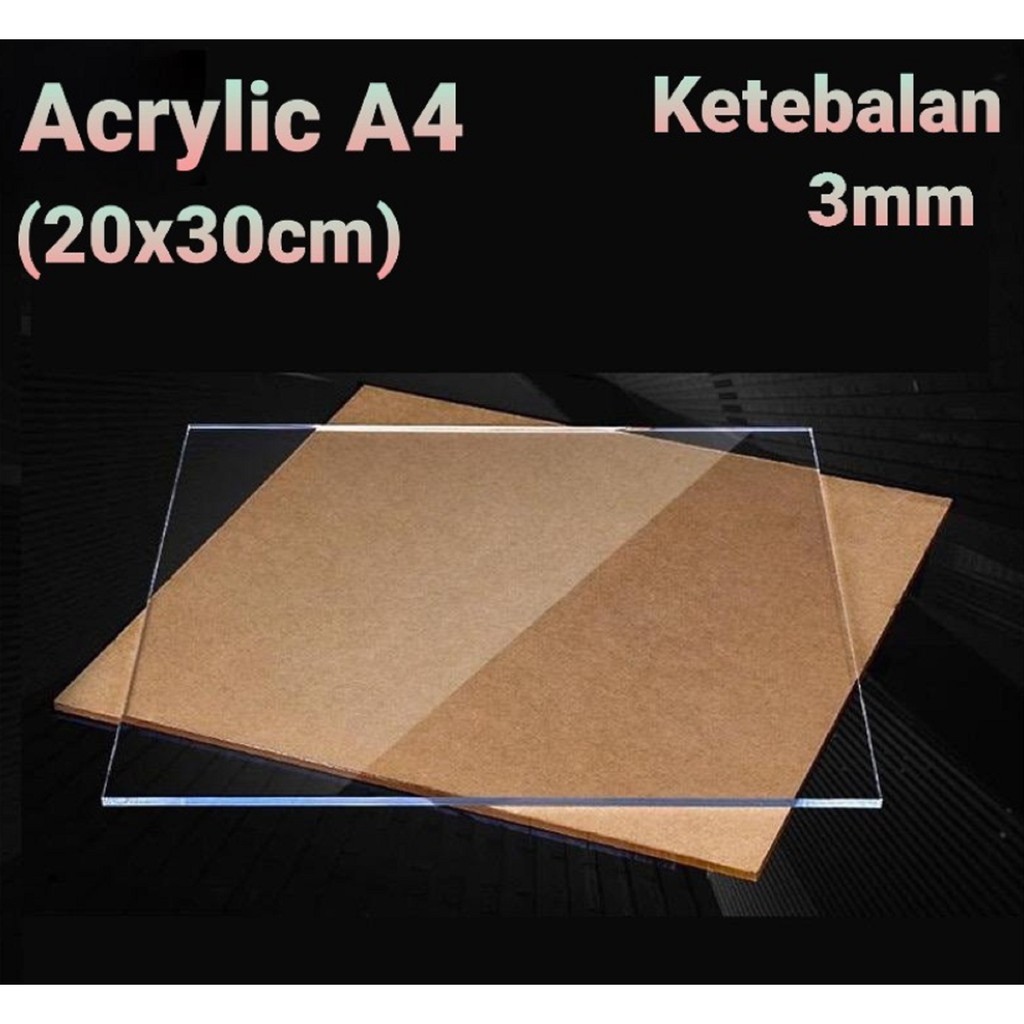 

GROSIR !! AKRILIK LEMBARAN / AKRILIK BENING UKURAN A4 21x30 TEBAL 3mm