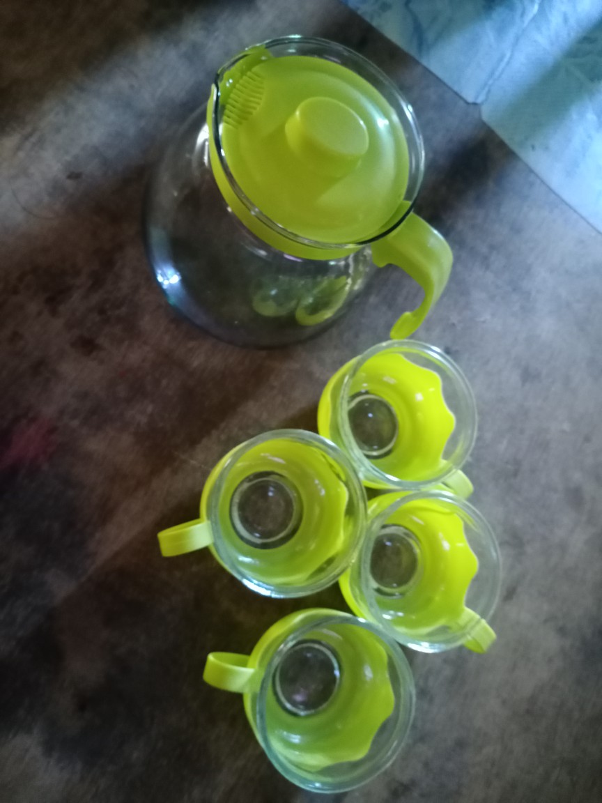 Ahb Tea Pot Set 5in1 Teko Kaca Tempat Minum Teh Teko Set Cangkir Kaca Teapot Gelas Cafe Souvenir Igd