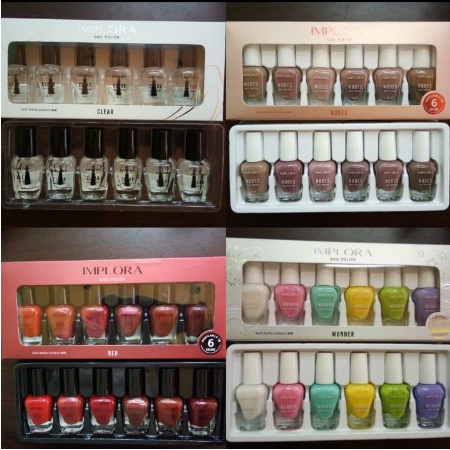 [Satuan] KUTEK IMPLORA NAIL POLISH VARIAN CLEAR, WONDER, NUDES, RED / CAT KUKU IMPLORA